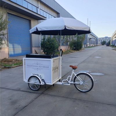 Ice Cream Roll Food Push Cart Bike with Freezer 70kg 220*87*240cmcm