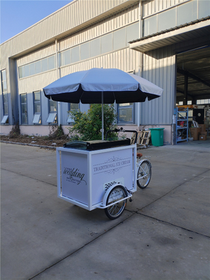 Ice Cream Roll Food Push Cart Bike with Freezer 70kg 220*87*240cmcm