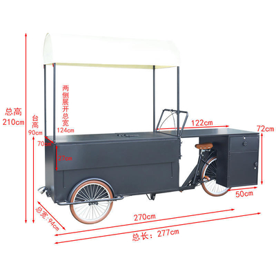 200kg Capacity Customized Color Fast Food Cart Bike Electric Food Ice Cream Truck