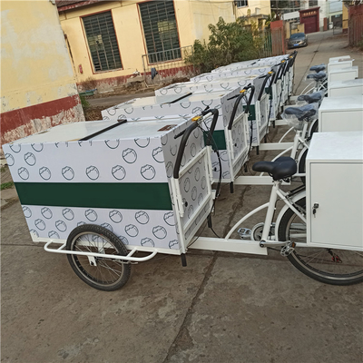 Front Basket and Work Table Electric Cargo Bike Trailer for Mobile Food Transportation
