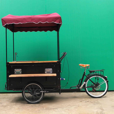 Stainless Steel Coffee Cart Trailer for Outdoor Bike and Street Vending Tricycle