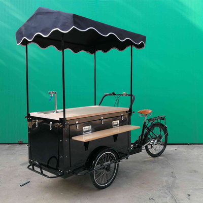 Stainless Steel Coffee Cart Trailer for Outdoor Bike and Street Vending Tricycle