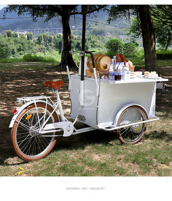 250*124*135cm Cannery Application Coffee Food Tricycle Cart with Cargo and Capacity