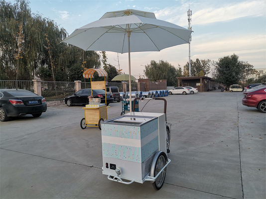 214*83*240cm Commercial Coffee Bike for Hot Drinks and Tea Stainless Steel Tricycle