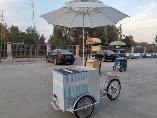 214*83*240cm Commercial Coffee Bike for Hot Drinks and Tea Stainless Steel Tricycle