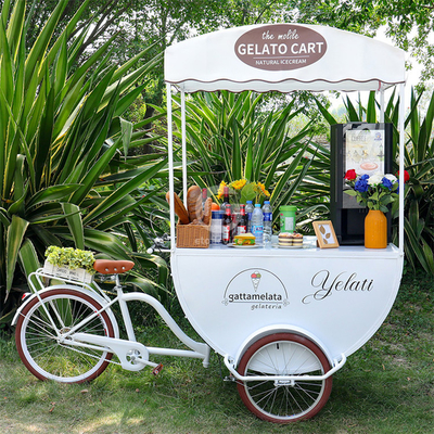Outdoor 3 Wheels Coffee Kiosk Food Cart Ice Cream Cargo Juice Coffee Cart Bike Kiosk