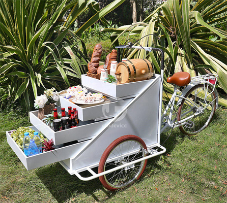 Outdoor Food Vending Cart with Soybean Raw Material and Three Wheels Electric Cargo Bike