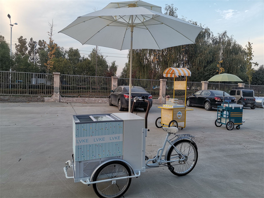 Customized GLORY Three Wheels Tricycle Outdoor Food Bike Vending Carts for Selling Fast Food