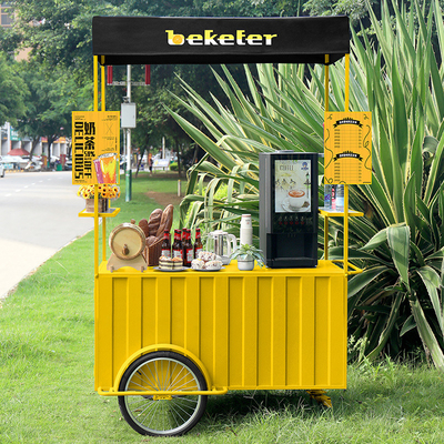 USA Market Customize Ice Cream Bicycle Food Carts with 100kg Capacity