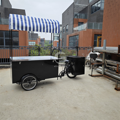 Coffee Electric Vending Tricycle Freezer Business Bike Ice Cream Carts Bicycle 120KG
