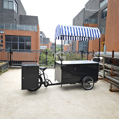 Coffee Electric Vending Tricycle Freezer Business Bike Ice Cream Carts Bicycle 120KG