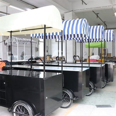 Coffee Electric Vending Tricycle Freezer Business Bike Ice Cream Carts Bicycle 120KG