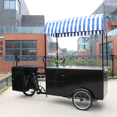 Coffee Electric Vending Tricycle Freezer Business Bike Ice Cream Carts Bicycle 120KG