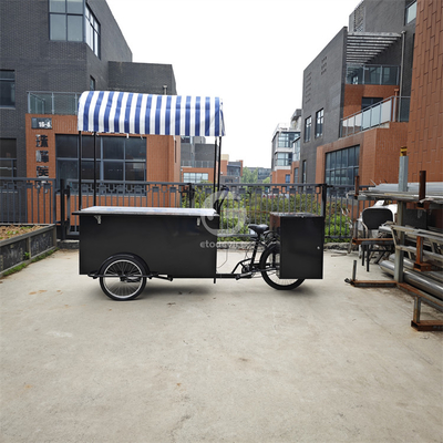 Restaurant Beautiful Design Decorative Display 110*70cm Tricycle Food Cart with Umbrella