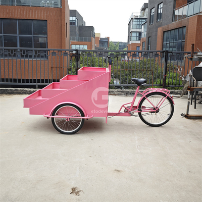 Customized Food Vending Cart For High Productivity Fruits and Flowers on Street Tricycle