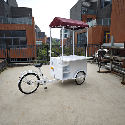 Outdoor Street Food Cart Best Mobile Electric Cargo Bicycle Trailer 3 Wheel Tricycle with Front Basket