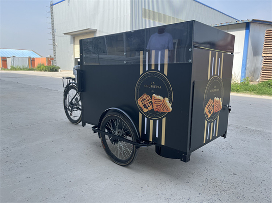 Outdoor Street Vending Bike Cart with Cargo Space and 304 Stainless Steel Construction