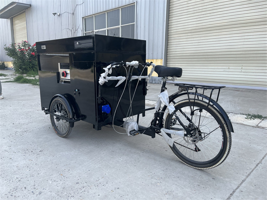 Outdoor Street Vending Bike Cart with Cargo Space and 304 Stainless Steel Construction