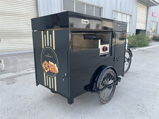 Outdoor Street Vending Bike Cart with Cargo Space and 304 Stainless Steel Construction