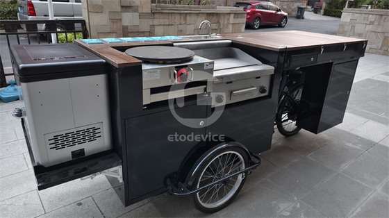 Street Food Carts Crepe Cart and Mobile Three-Wheeled Bicycles for Manufacturing Plant