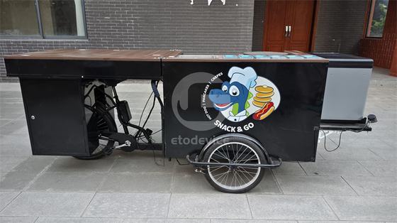 Street Food Carts Crepe Cart and Mobile Three-Wheeled Bicycles for Manufacturing Plant