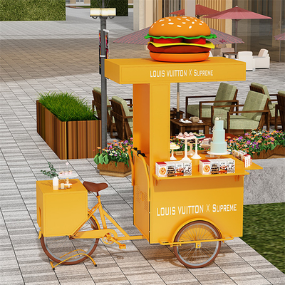 Food Cake Display Tricycle Perfect for Customized Food Vending and Ice Cream Delivery
