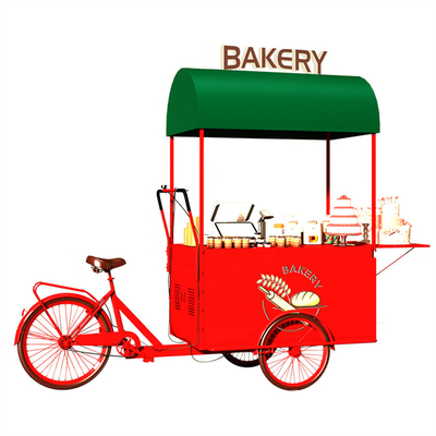 Food Cake Display Tricycle Perfect for Customized Food Vending and Ice Cream Delivery