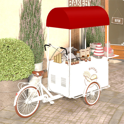 Food Cake Display Tricycle Perfect for Customized Food Vending and Ice Cream Delivery