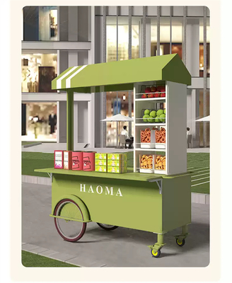 Customized Colors Hand Push Fruit Milk Beverages Display Cart for Flour Mill Industry