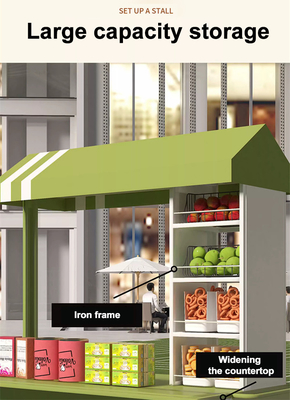 Highly Customized Colors Mini Hand Push Street Snack Vending Trolley Fast Food Stand Cart with Big Storage Capacity