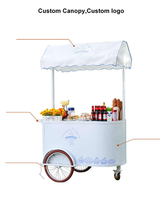 Ice Cream Tricycle Bike  Portable Push Cart for Frozen Treats