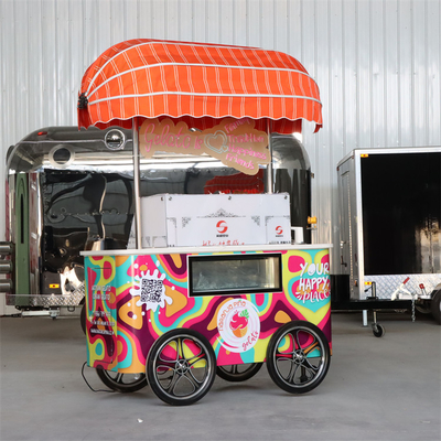 2023 New design coffee tricycle bike food cart for mobile business Ice Cream Cart Gelato Bike