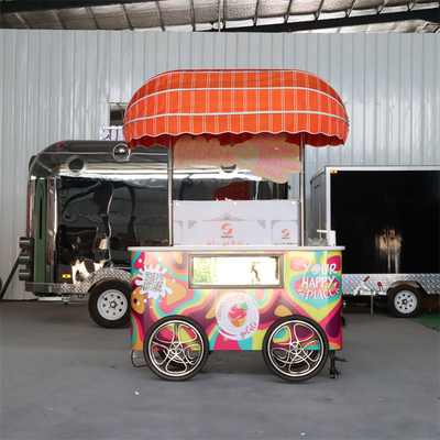 2023 New design coffee tricycle bike food cart for mobile business Ice Cream Cart Gelato Bike
