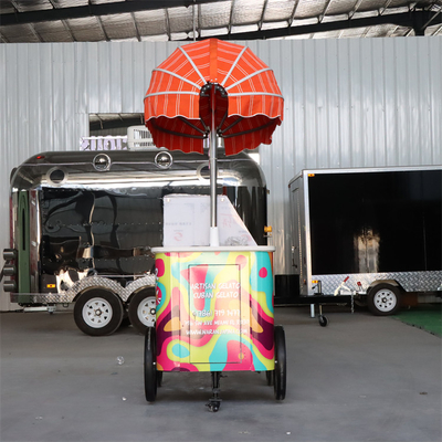 2023 New design coffee tricycle bike food cart for mobile business Ice Cream Cart Gelato Bike