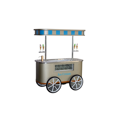 Mobile Mini ice cream cart with freezer vending cart