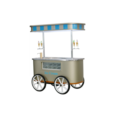 Mobile Mini ice cream cart with freezer vending cart