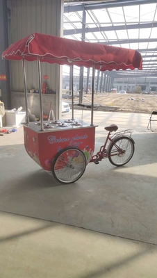 Factory Sale Hand Push Ice Cream Popsicle Cart Food Vending Bicycle