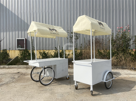 Ice cream cart shop soft frying mini classic bar scooter push cart