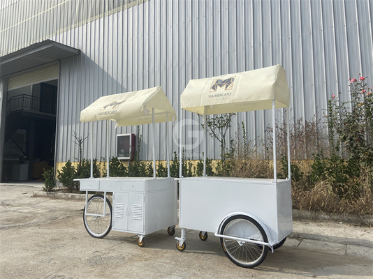 Ice cream cart shop soft frying mini classic bar scooter push cart