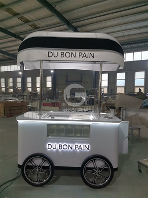 factory price ice cream cart with wheels ice cream push cart gelato freezer cart