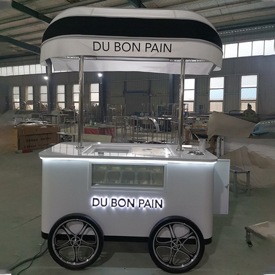 factory price ice cream cart with wheels ice cream push cart gelato freezer cart