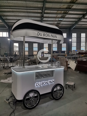 factory price ice cream cart with wheels ice cream push cart gelato freezer cart