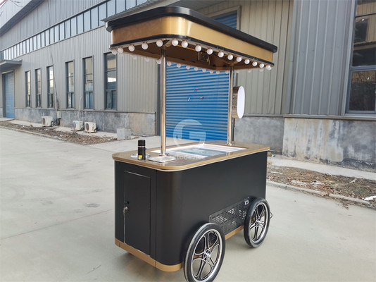 Vintage Ice Cream Cart Bicycle Ice Cream Hand Push Cart for Italian Gelato Ice Cream