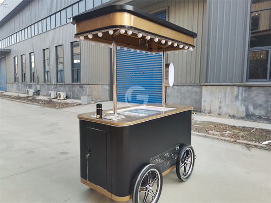 Gelato showcase kiosk popsicle freezers hand push Italian ice cream display cart