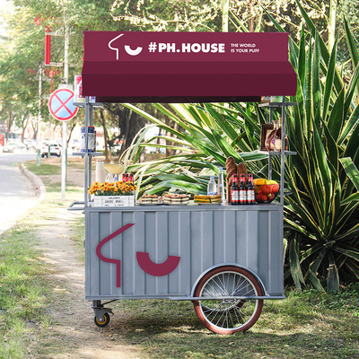 New Design Ice Cream Tricycle Hand Push Cart for Frozen Desserts