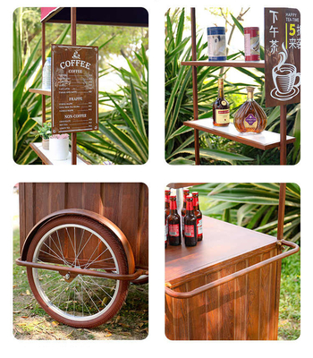 Coffee Tricycle Cargo Bike  Handcrafted Push Cart for Mobile Beverage Business