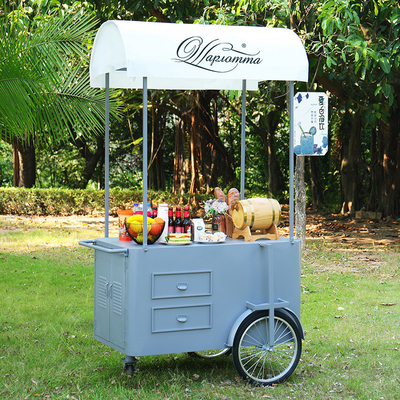 Customized logo size Mobile Food Cart Business hand push cart for vending Coffee candy Ice Cream Cart