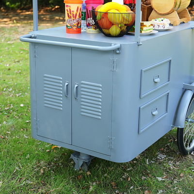 Customized logo size Mobile Food Cart Business hand push cart for vending Coffee candy Ice Cream Cart