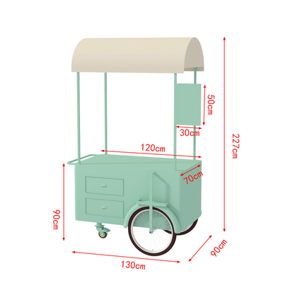Customized logo size Mobile Food Cart Business hand push cart for vending Coffee candy Ice Cream Cart