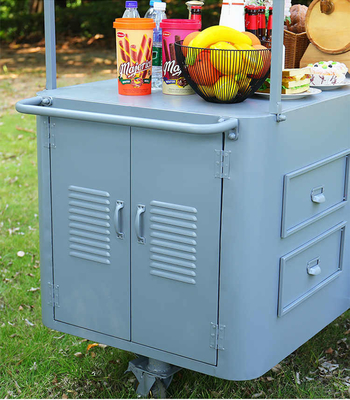 Cheap price Food Concession Stand Street mobile hand push vending cart with storage awning